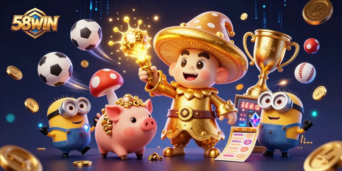 Experience vibrant entertainment at 58WIN with dynamic sports elements and magical treasures.