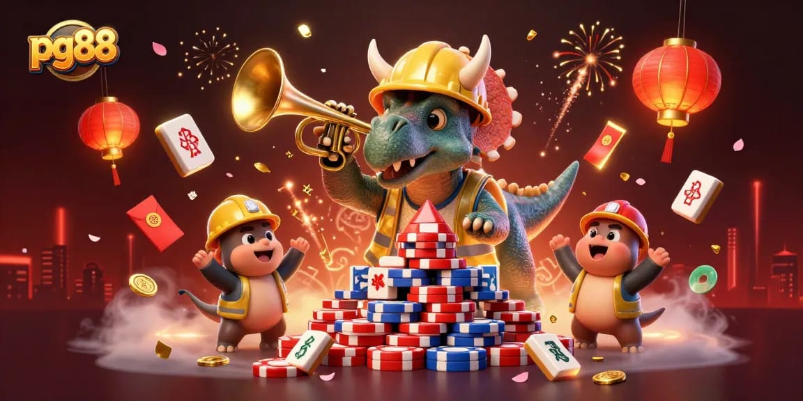 Elevate your gaming experience at pg88 with dynamic poker chip stacks and celebratory elements.