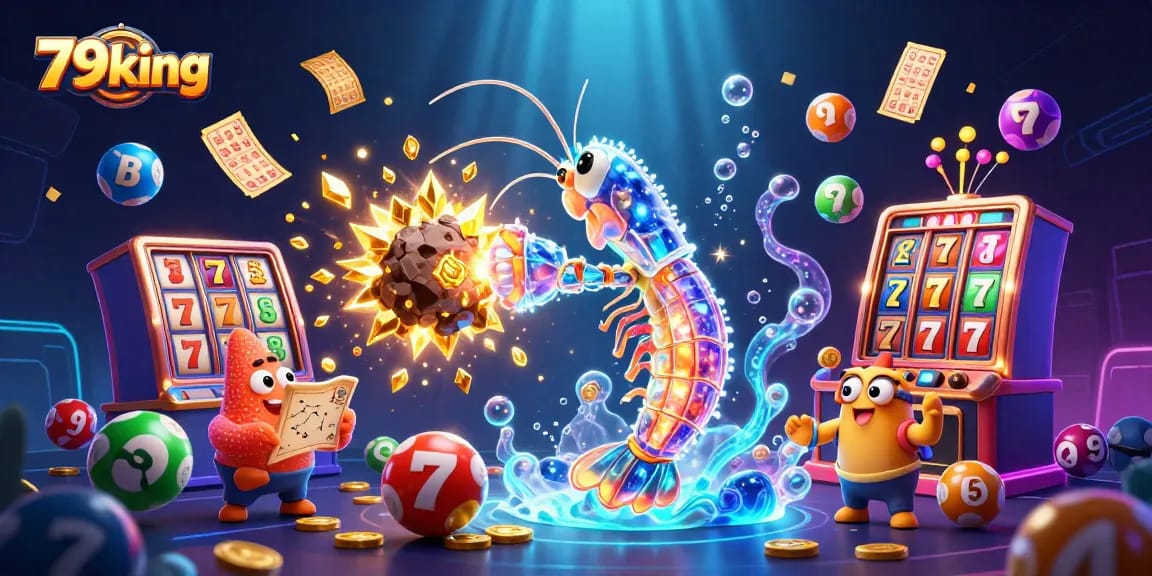 Experience excitement at 79king with an action-packed scene featuring vibrant casino elements and characters.
