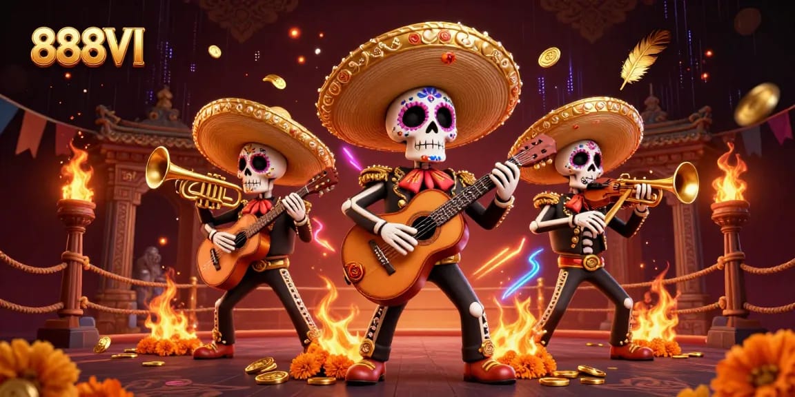 Join the thrilling experience at 888VI, where the vibrant mariachi band brings excitement to the online casino.