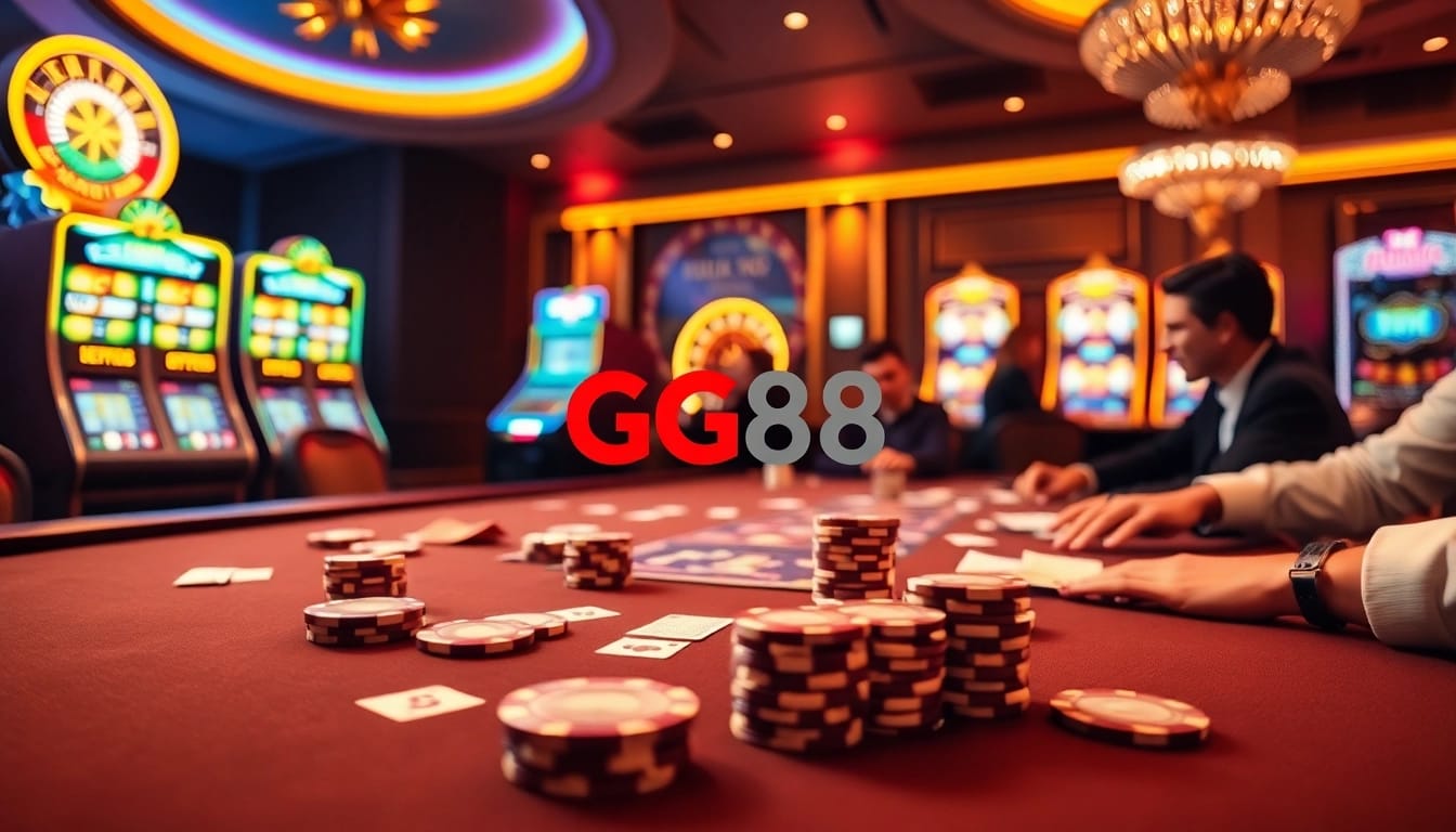 Experience thrilling gambling at gg88 com with vibrant casino visuals and lively gaming action.