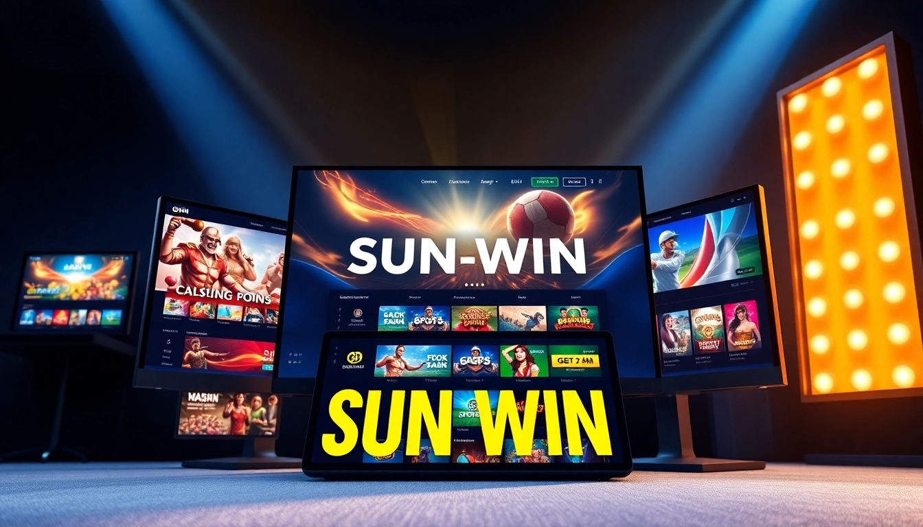 SUN WIN online gaming platform interface showcasing vibrant casino and sports betting games.