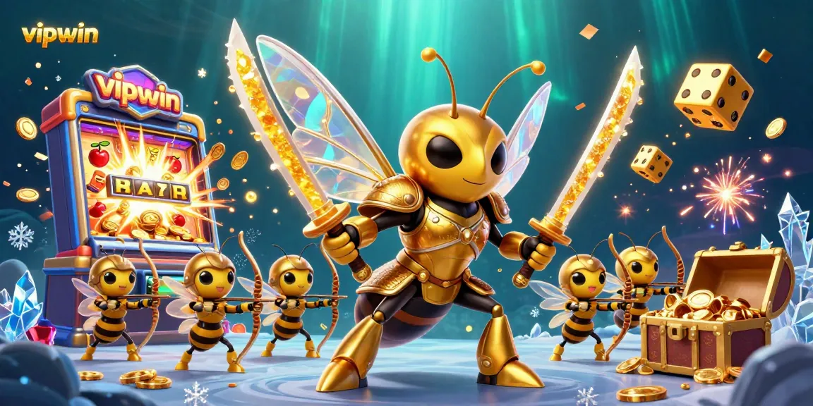 Experience thrilling gameplay at vipwin with vibrant slot machines, golden dice, and immersive casino elements