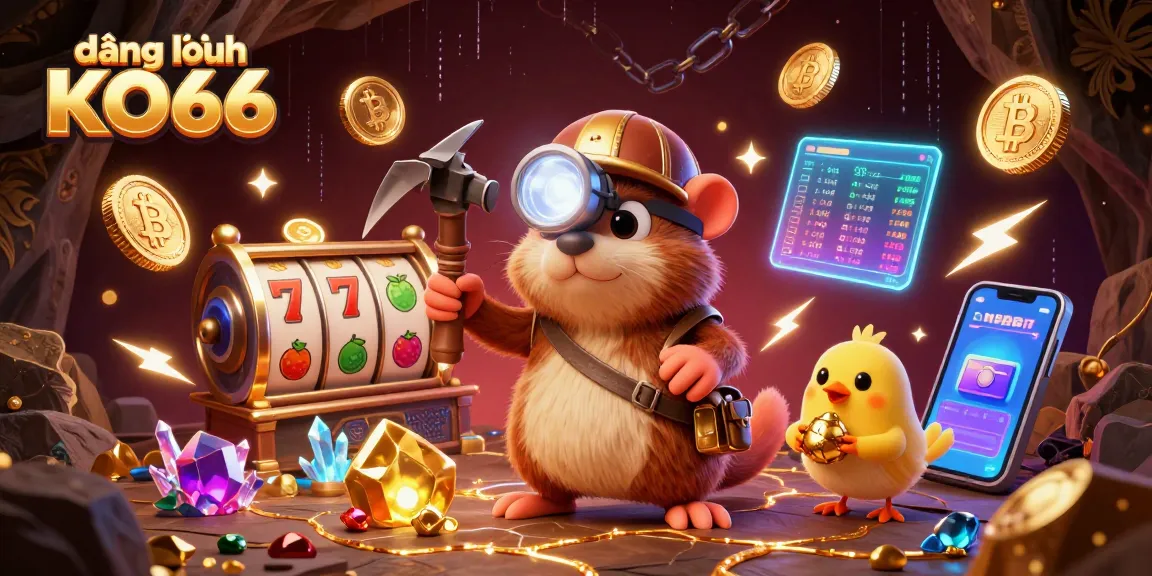 Engage with exciting games at đăng nhập KO66 featuring vibrant slot reels and cryptographic coins.