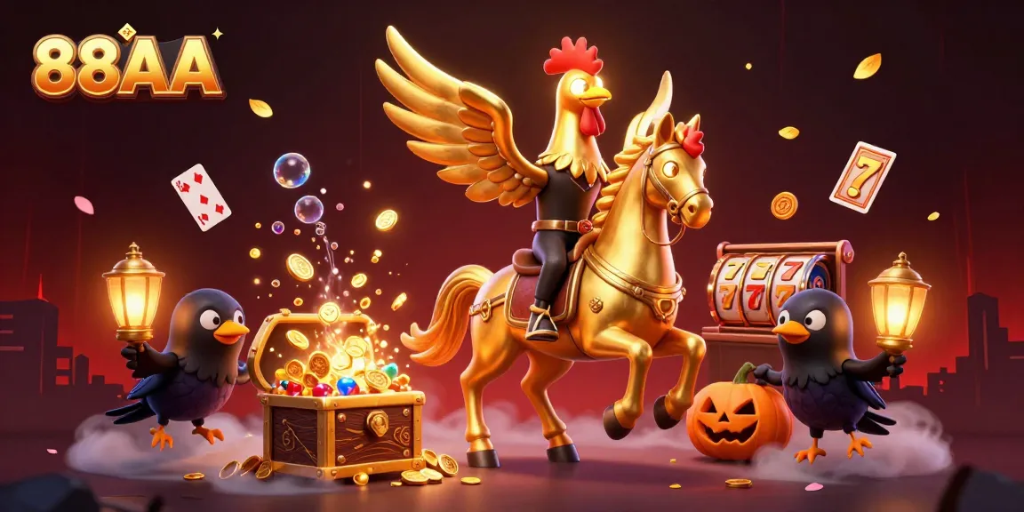 Experience thrilling gameplay at 88AA with vibrant casino elements in a dynamic 3D illustration.