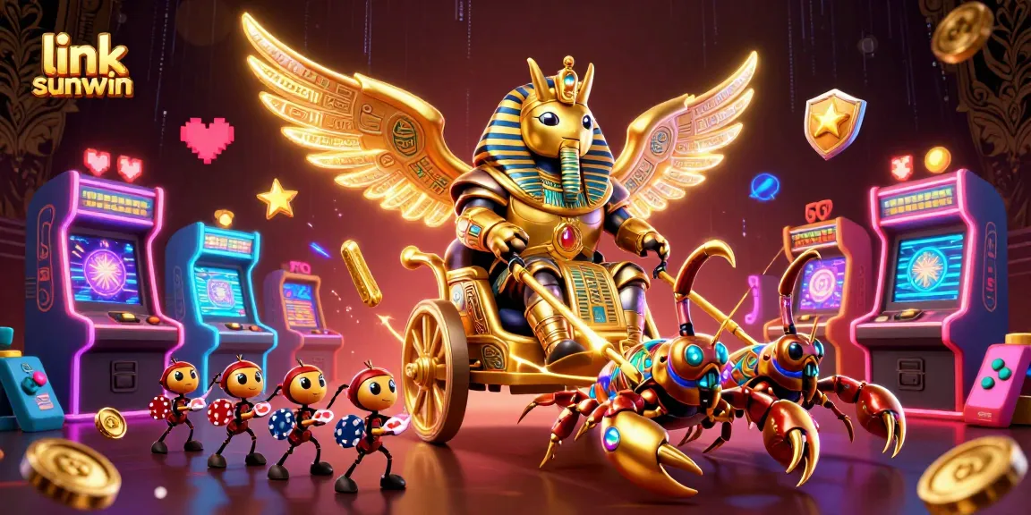 Experience the excitement of link sunwin with vibrant casino-themed characters and game elements.