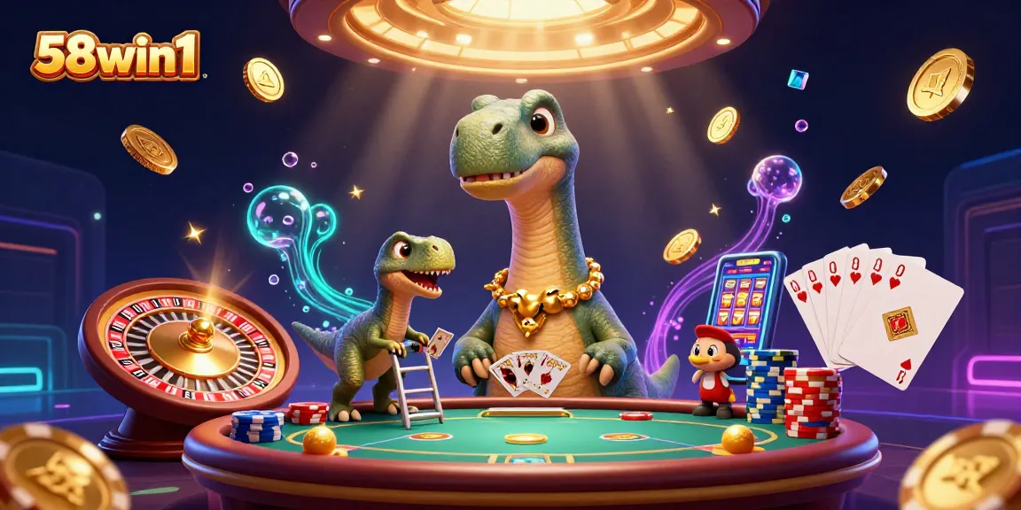 Experience exhilarating wins at 58win1 with dynamic casino gameplay featuring a towering brontosaurus.