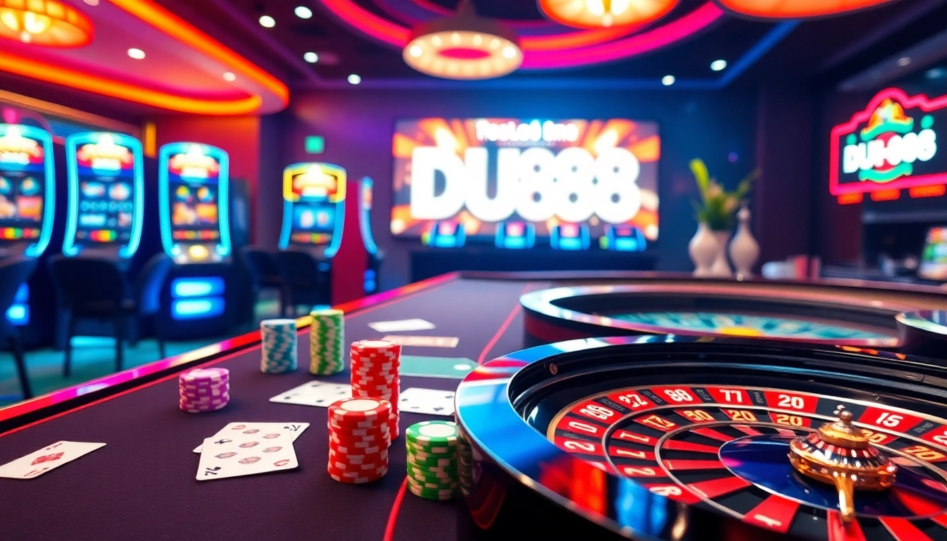 Experience the excitement of DU88 with vibrant casino games and dynamic online betting visuals.