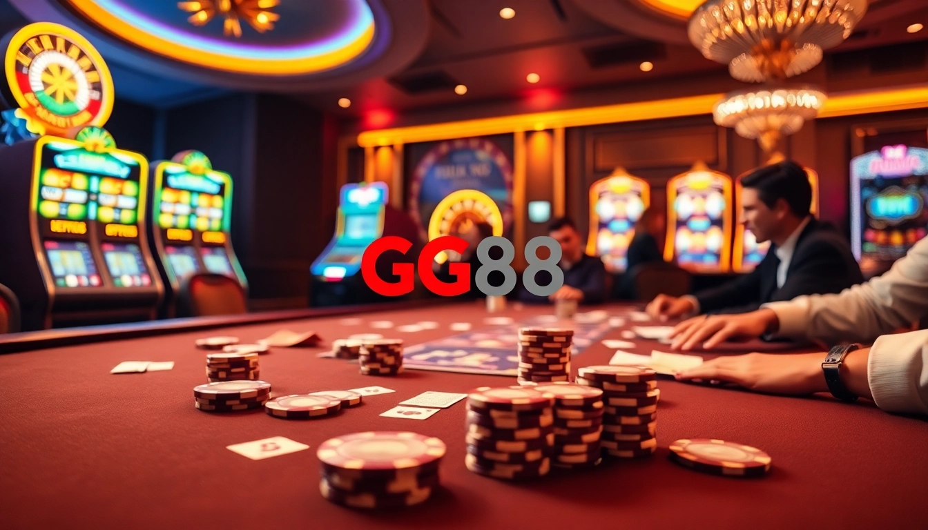 Experience thrilling gambling at gg88 com with vibrant casino visuals and lively gaming action.