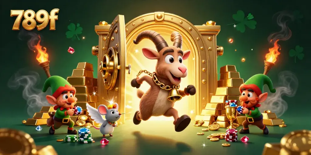 Experience the thrilling world of 789f with Krampus running a casino and gremlins stealing chips.