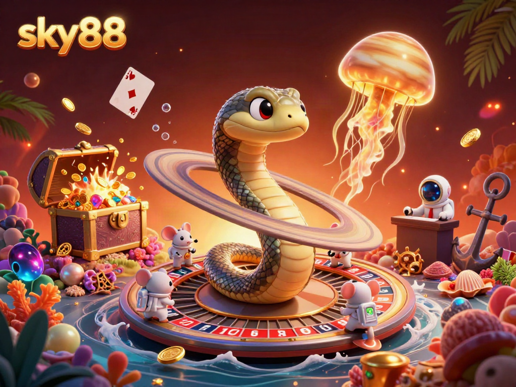 Experience the excitement of sky88 with astronaut mice betting on cosmic roulette.