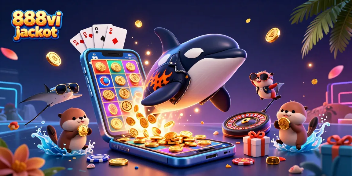 Win big at 888vi jackpot with an exciting underwater casino illustration.