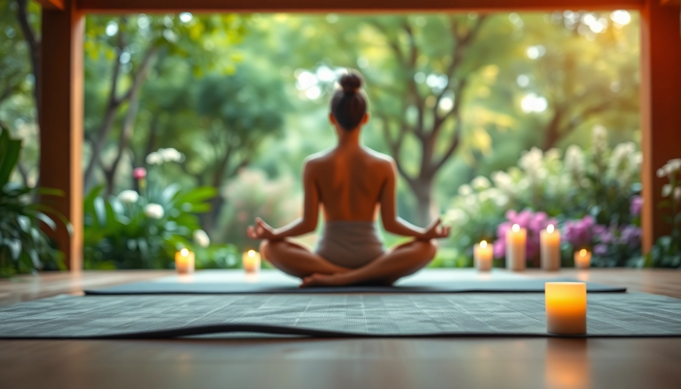 Promoting emotional wellbeing through a peaceful meditation scene with calming nature elements.